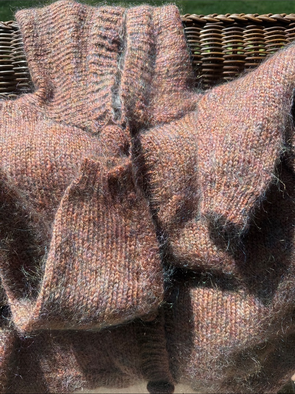 ❤️ Hooded Button-Front Women’s Sweater Cardigan - Mauve Mix - Picture 6 of 7